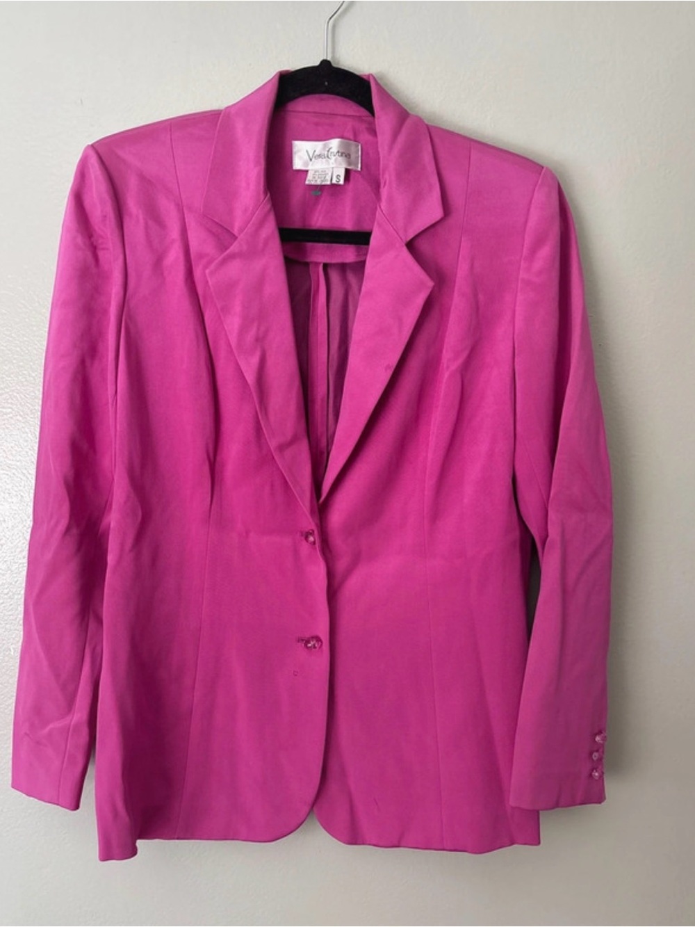 Vera Cristina Fuchsia Tailored Single-Breasted Blazer